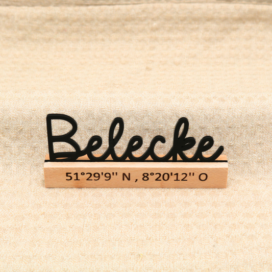 Acryl Schild Belecke Schriftzug