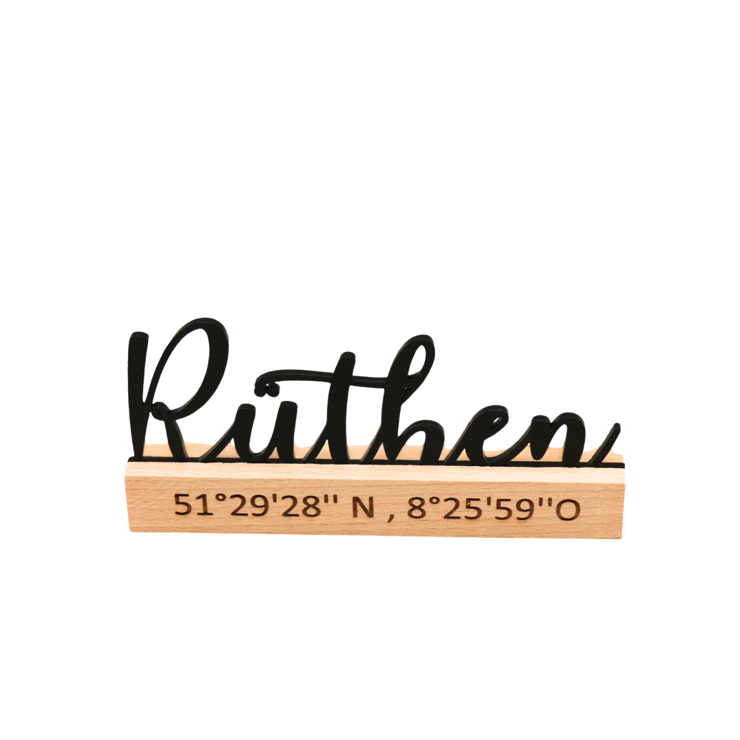 Acryl Schild Rüthen Schriftzug