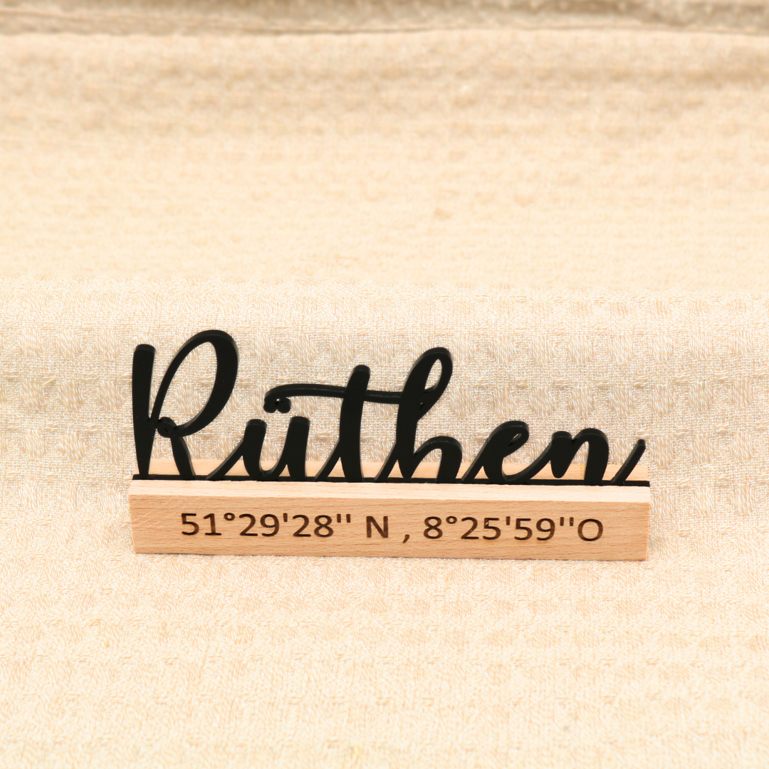 Acryl Schild Rüthen Schriftzug