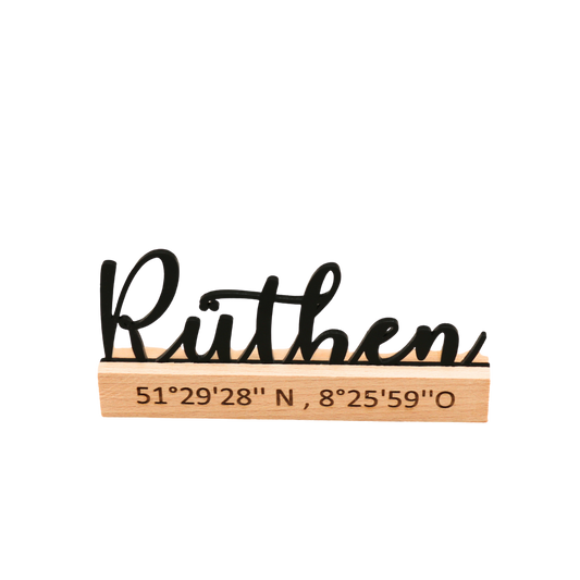 Acryl Schild Rüthen Schriftzug