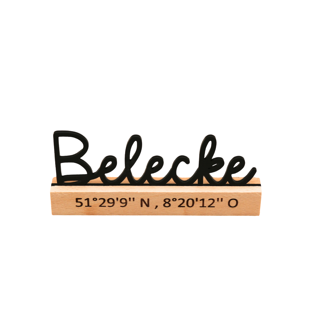 Acryl Schild Belecke Schriftzug