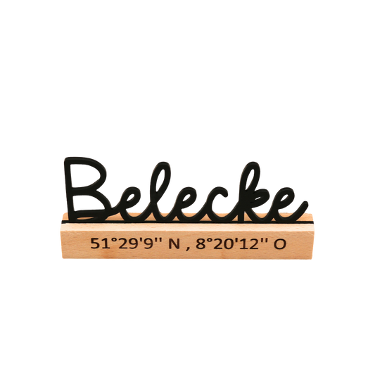 Acryl Schild Belecke Schriftzug