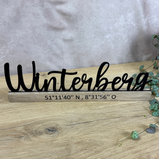 Acryl Schild Winterberg Schriftzug