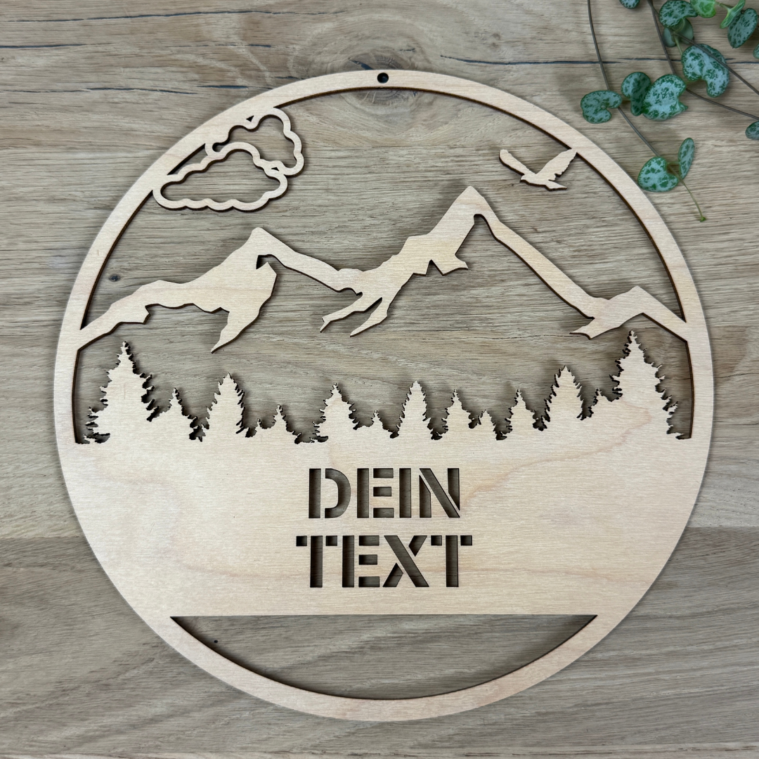 Personalisiertes Türschild "Berge"